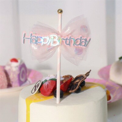 Happy Birthday Cake Topper 1st 2nd Birthday Party Decoration