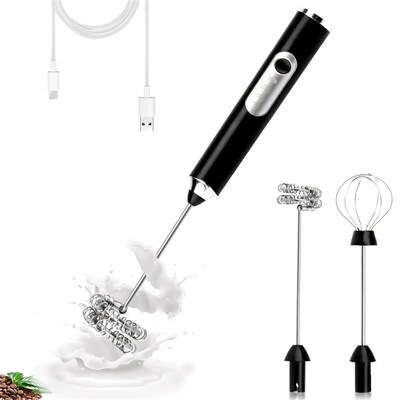 Milk Frother Handheld for Coffee, Electric Whisk 3 Speed Adj