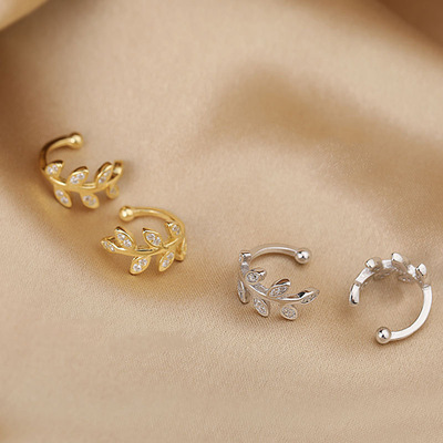1Pcs Hot Sale Cute Metal Leaf Earcuff Clips On Earring for