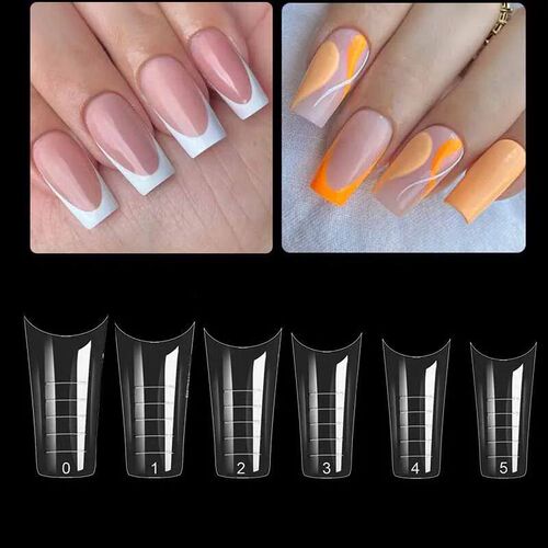 60Pcs Dual Nail Forms Extension Tips Mold Quick Buliding Fal