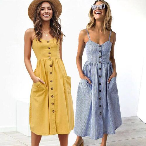 Boho Sexy Floral Dress Summer Vintage Casual Sundress Female