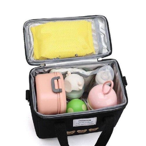 Waterproof Cartoon Bear Mommy Bag Embroidery Thermal