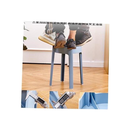 Nordic round stool plastic adult stackable high table chair