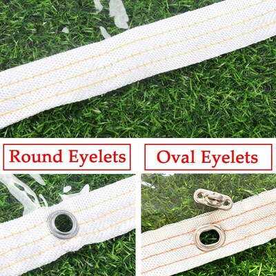 Transparent Tarpaulin with Rotatable Oval Eyelets Balcony Ra