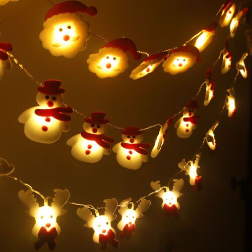 10LED String Lights Christmas Snowman Fairy Light Outdoor Ga