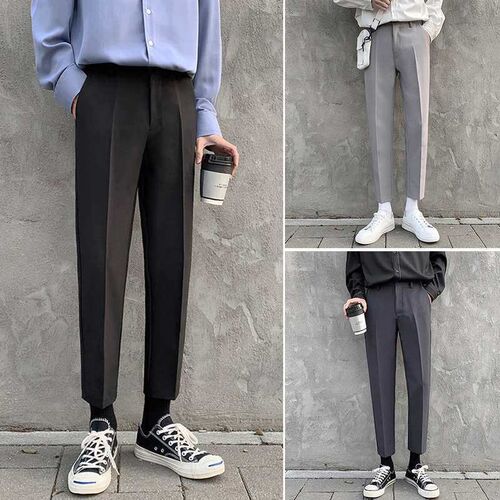 LKTM Mens#Spring drop-feeling small trousers mens tend all
