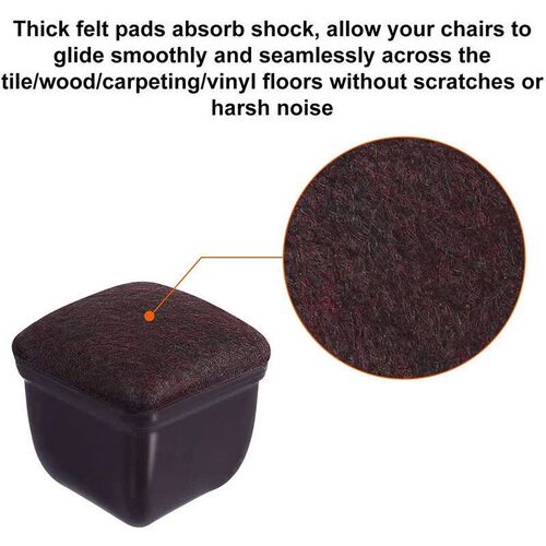 16PCS Transparent Table Chair Leg Protectors Caps Round Squa