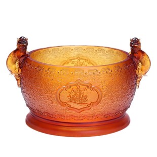 琉璃聚宝盆招财进宝摆件家居客厅元 宝满盆聚财乔迁店铺开业礼品