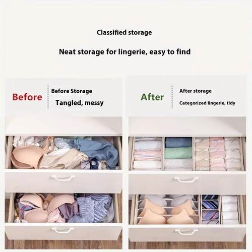 4pcs Closet Wardrobe Drawer Organizer for Underwear,Canvas S