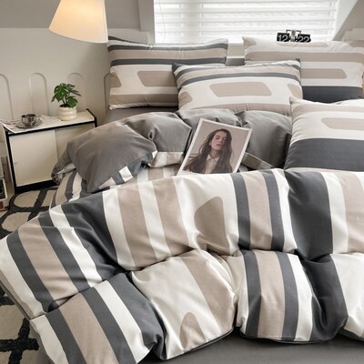 100% cotton bed sheet duvet quilt cover sets bedding set