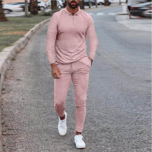。Mens autumn mens casual suit Lapel solid color long slee