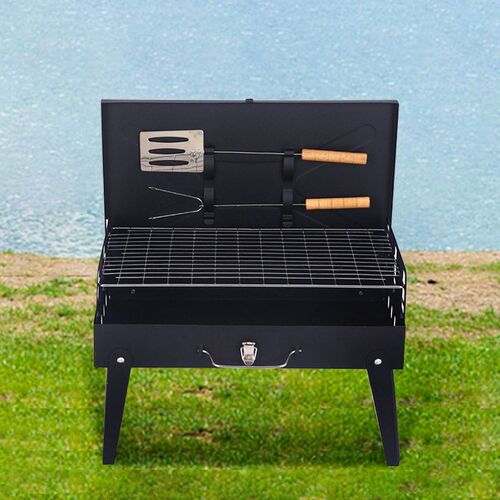 Camp portable barbecue grill outdoor foldable baking tray