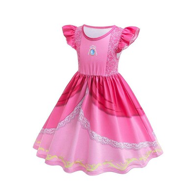 Carnival Game Movie Luigi Brothers Princess Peach Dress for