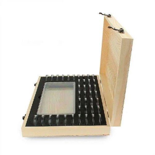 Coin Holder Boxes Wooden Coin Storage Protectors With