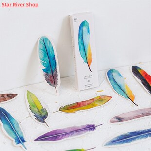 30pcs/pack Feather Shape Box Set Bookmark Stationery Paper R