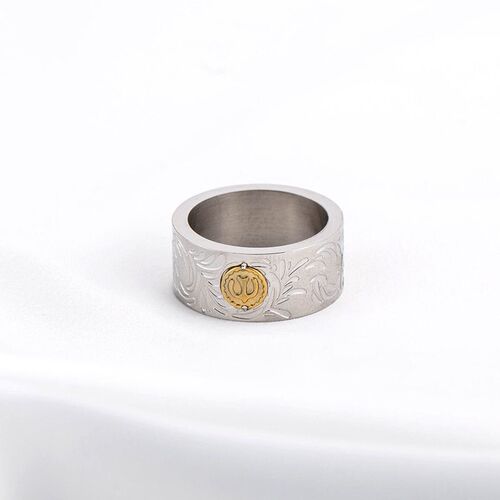 tend retro titanium steel wide face Indian Tang grass patter