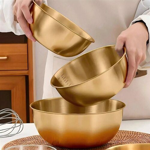 17/19/22CM Stainless Steel Salad Bowls Egg Flour Mixing Basi