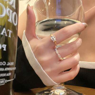 Camellia Open Ring Womens Design Niche Advanced Adjustable