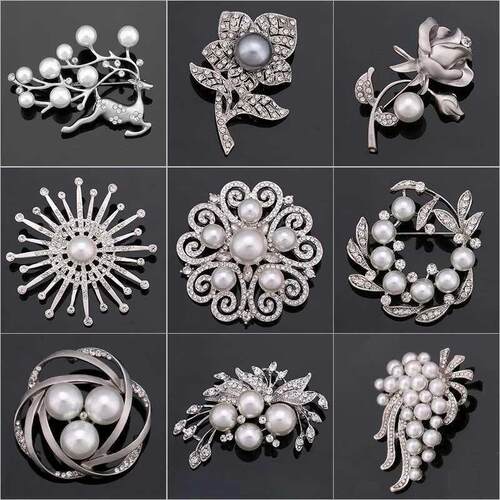 Fashion clothing accessories sunflower pearl brooch pin high