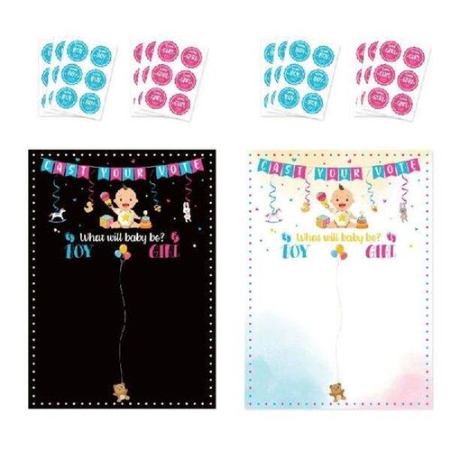 Baby Shower Party Sticker Set Gender Secret Game Birthday