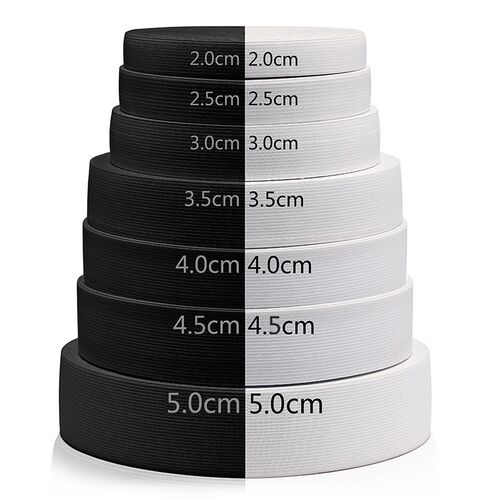 Width 15mm-60mm White Black Wide Elastic Band Flat Spandex B