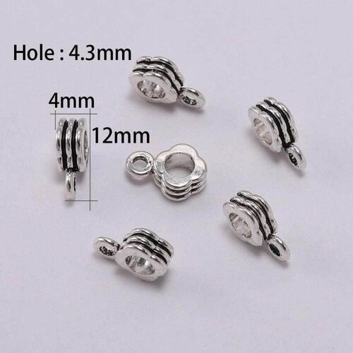 20pcs Antique Charm Bail Beads Spacer Beads Pendant Clips Pe
