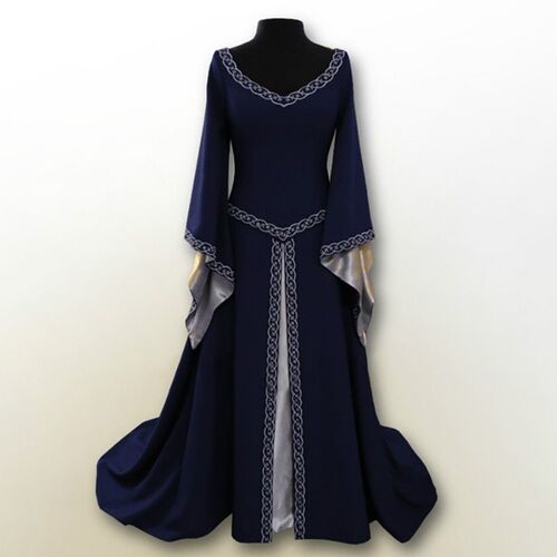 Womens Medieval Renaissance Vintage Long Dress Celtic Queen