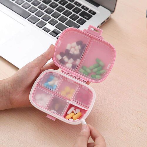 8 grids organizer container for tablets travel pill box with
