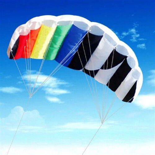 1.4m Power Dual Line Kite with 2 Handle Rainbow Soft Kite