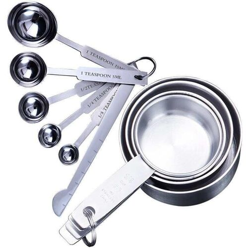 8/10Pcs Stainless Steel Measuring Cups and Spoons Set