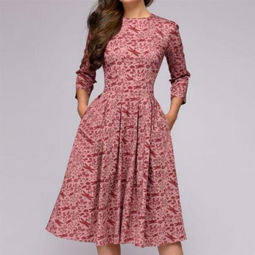 Fashion Women Dress Elegant Fashion Floral Print / Sleeve