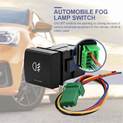 Automobile Fog Lamp Switch with Green Light Car Fog Lights