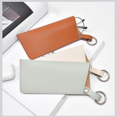 PU Leather Eyeglass Case Portable Hanging Eyewear Pouch Sung