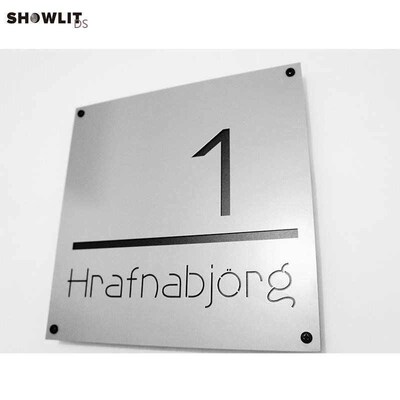 Custom Made 2-tile House Number Plaque in Grey Color