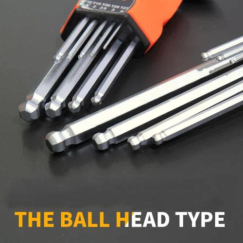 9Pcs Ball Hexagon Torx Head Allen Key Set Hex Wrench Adjusta