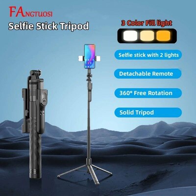 FANGTUOSI 1750mm Wireless Selfie Stick Tripod Stand Foldable