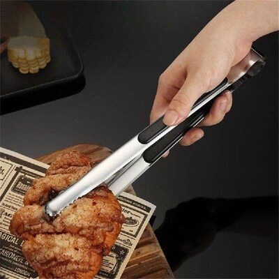 10 Inch Kitchen Food Tongs Stainless Steel Barbecue Grill