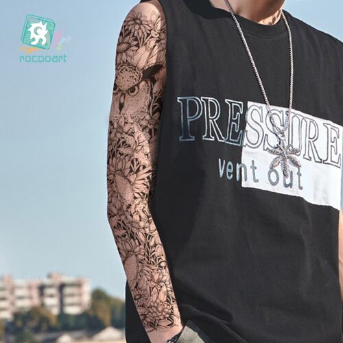 Rocooart Black Temporary Tattoo Stickers For Men Full Body