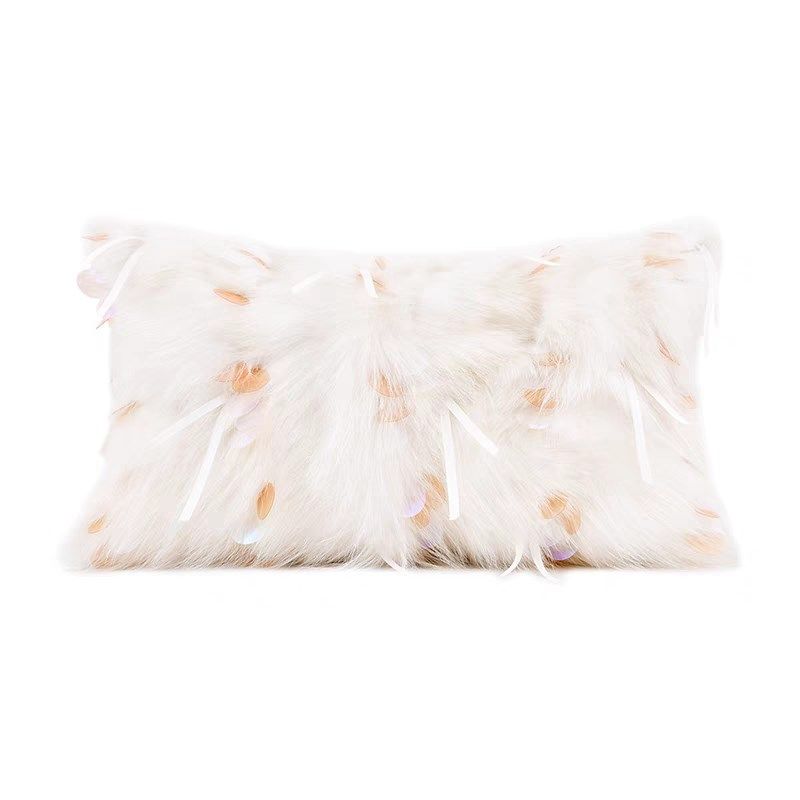 儿童样板间橙粉白色绣花女孩房公主兔毛床品抱枕定制床头腰枕靠垫,居家布艺,腰靠垫,淘宝优惠券,粉丝福利购,淘宝优惠卷