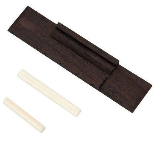 Ivory ABS Nut and Saddle Slotted + 110mm Rosewood Bridge
