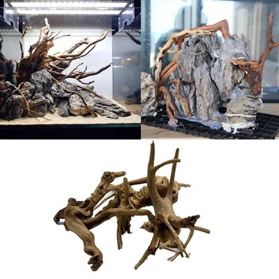 Natural Tree Trunk Driftwood Aquarium Fish Tank Plant Wood D