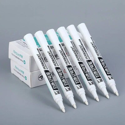 1/3/5pcs White Marker Paint Pens Waterproof Rubber Permanent