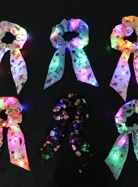Hair Scrunchies Led Flash Hair Rope Light Modes Scrunchies S