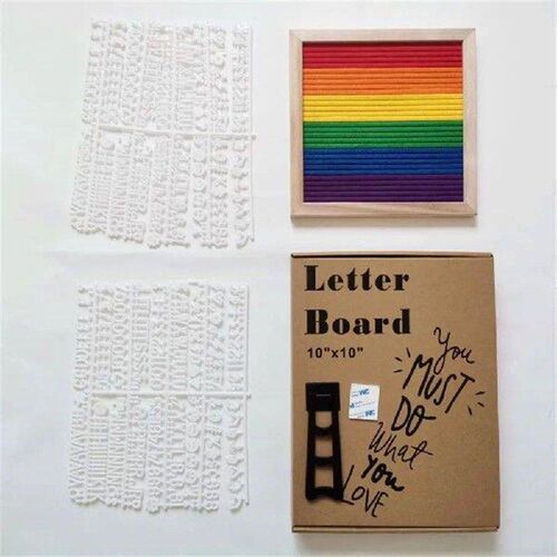1 set Durable Felt Letter Board Wooden Frame Changeable