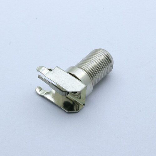 Metal CATV Cable TV Socket Connector On PCB Right Angle Fem