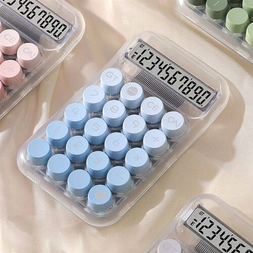 1PC Transparent Gradient Large Button Calculator Large Scree