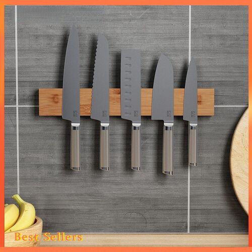 Powerful Wooden Strip Magnetic Knife Holder Wall Mount For M