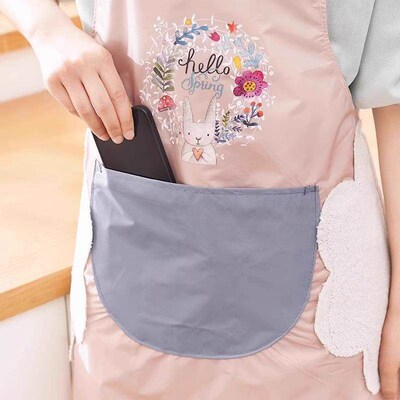 Apron for Home Kitchen, Waterproof and Oil-Resistant, Wipeab