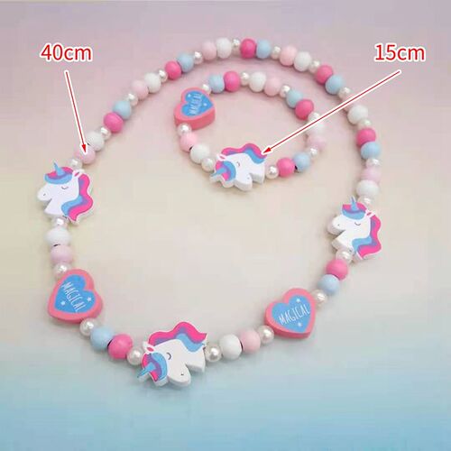 Cartoon Colorful Wooden Unicorn Flower Animal Child Sweater