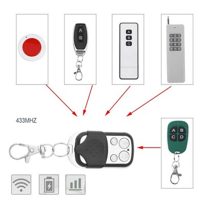 5/10pcs 433MHz Smart Copy Duplicator Remote Control 4 Button